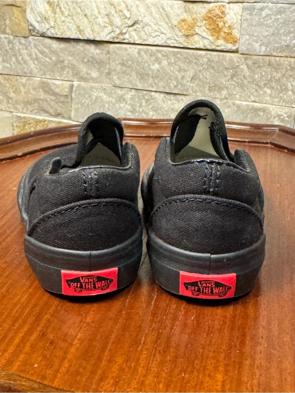Child’s Sz 4 Vans Classic Slip-On Black Skateboarding Baby Shoes Sneakers NWOT